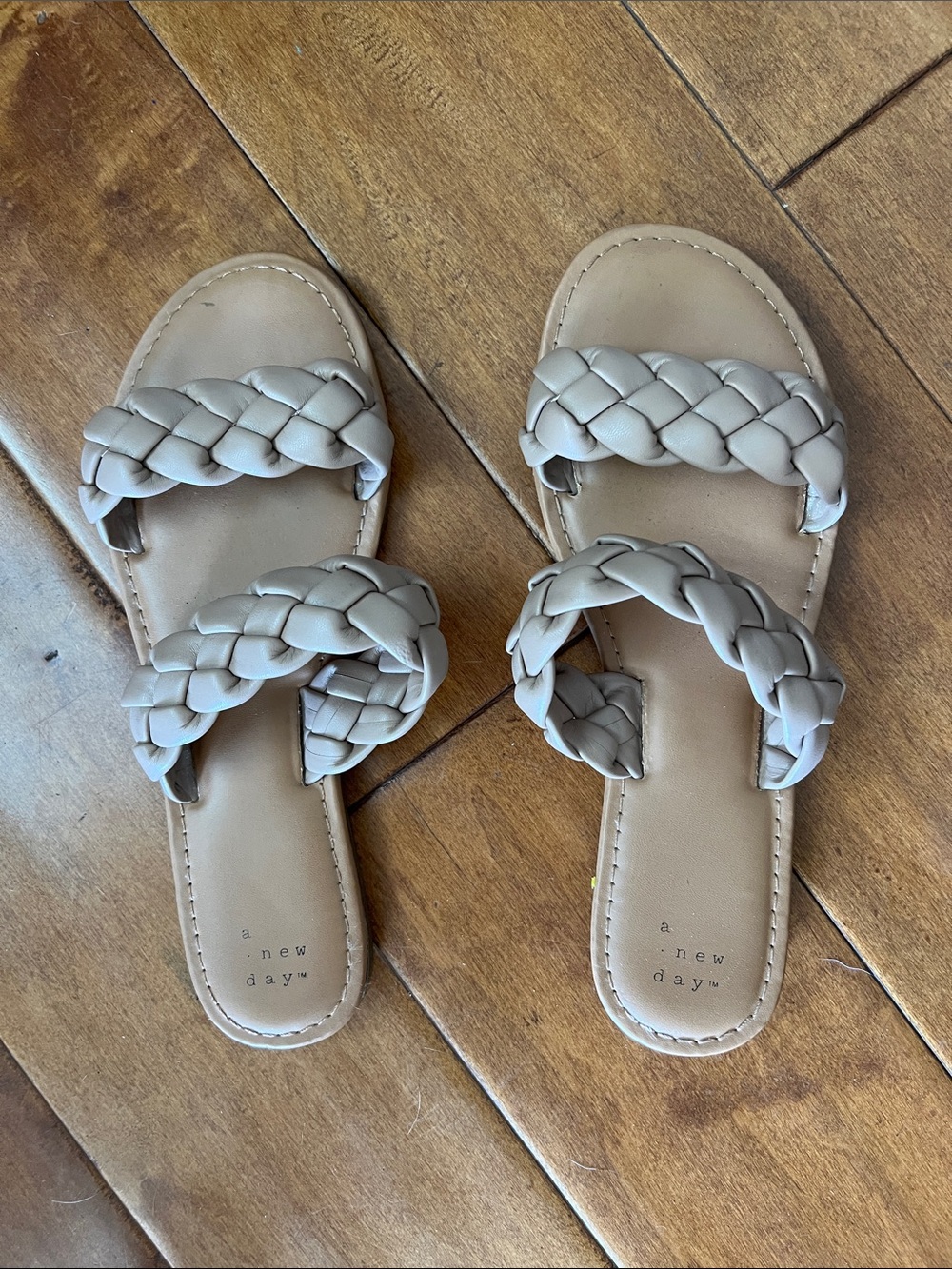 a new day Braided Double-Strap Slide Sandals - Taupe